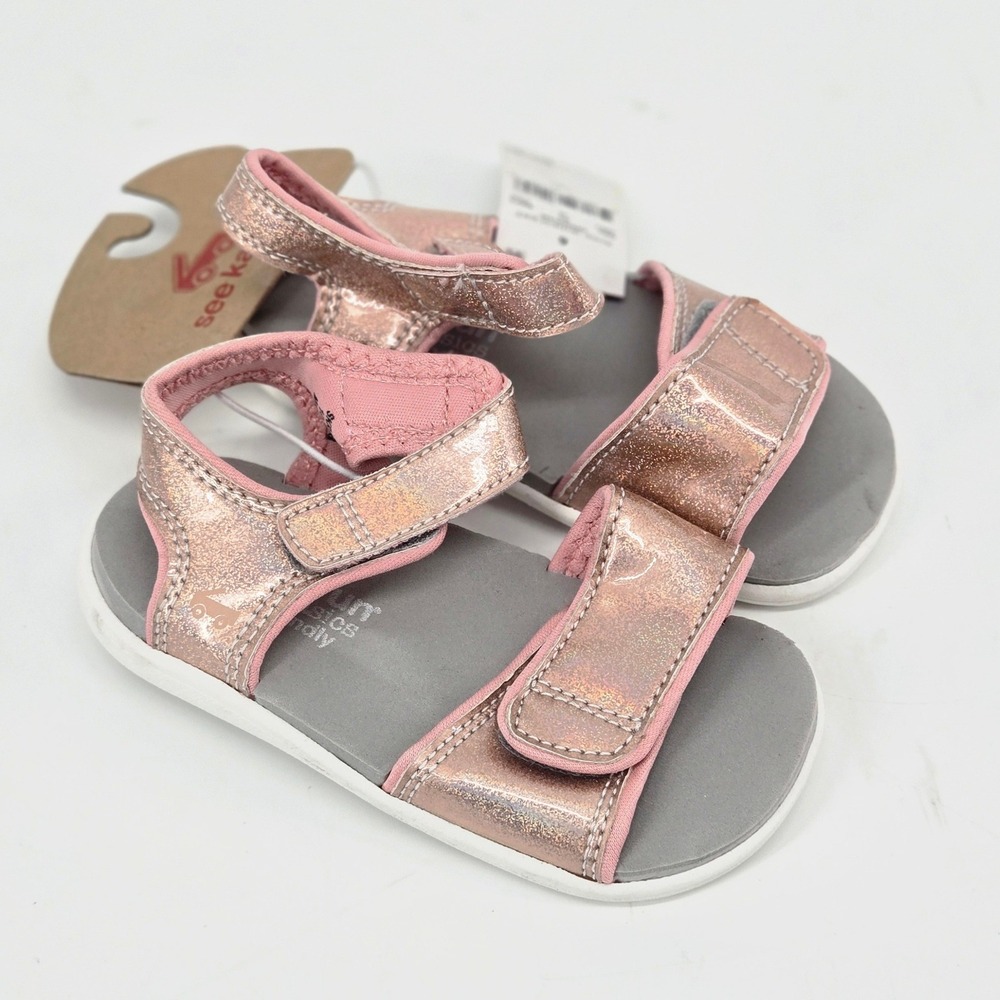 See Kai Run Basics Logan Rose Iridescent Toddler Water Sandals Size 6 NWT